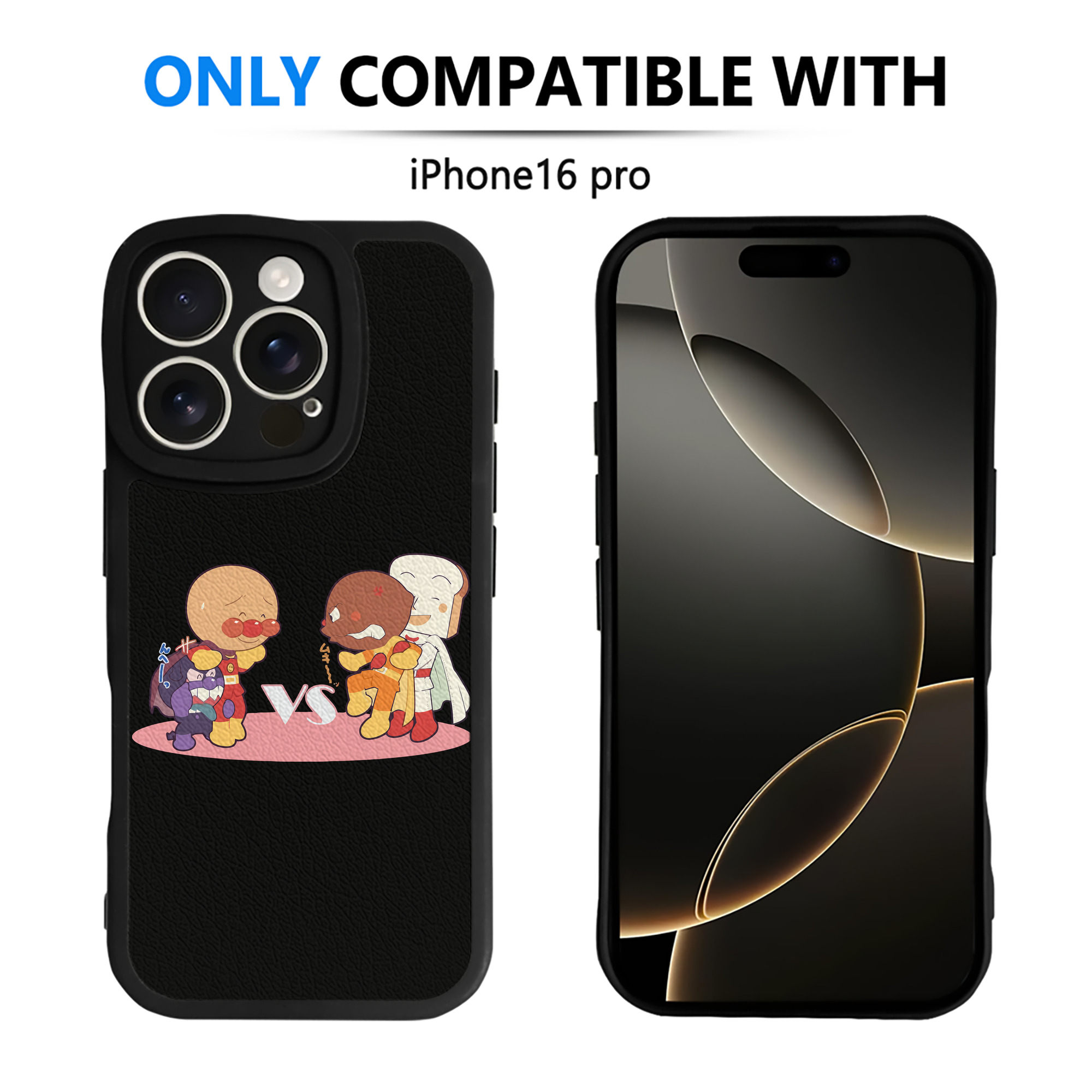 （画像用） アンパンマン Anpanman 【iPhone 16シリーズ対応】シリコンスマホケース（レザー調） 材質：シリコン